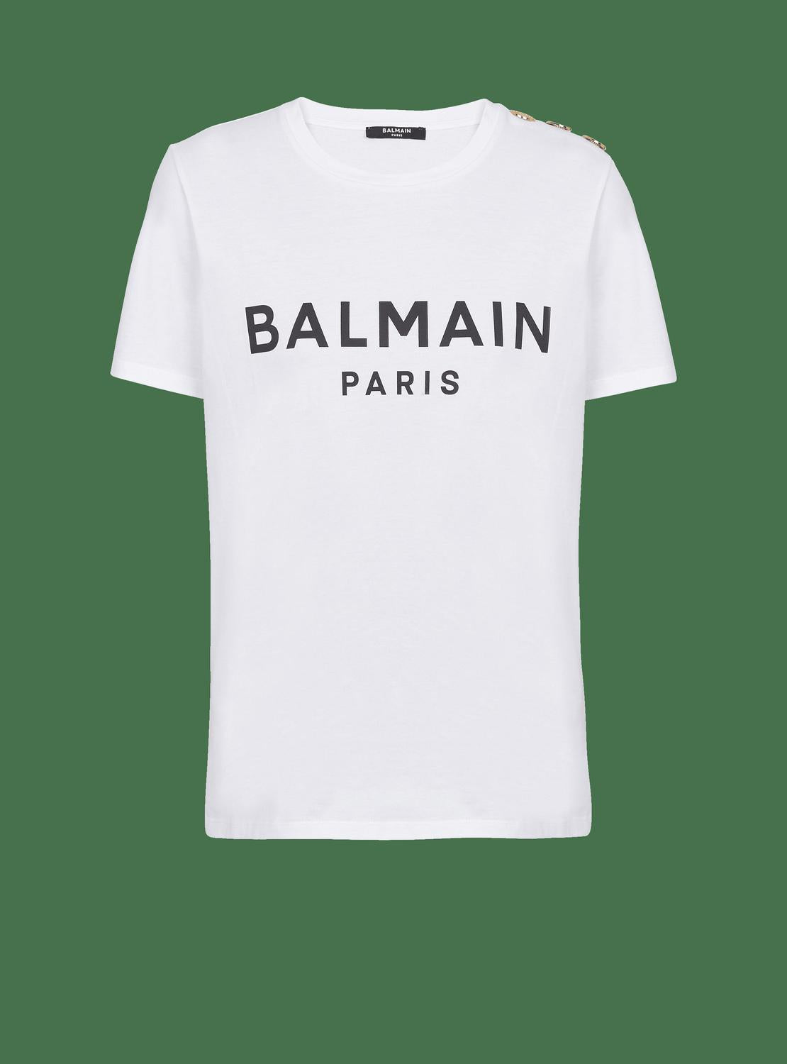 Balmain - लोगो प्रिंट टी-शर्ट
