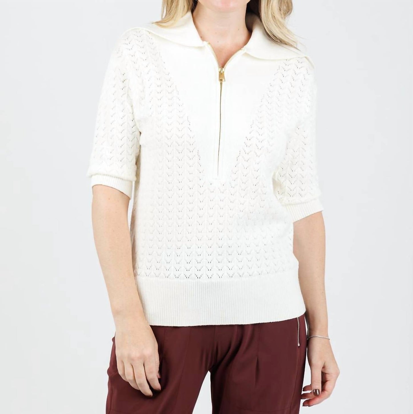 Varley - Arney Half Zip Knit Polo Sweater