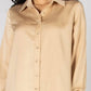 P.Cill - Satin Button Down Shirt With Side Slit