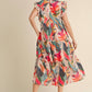 Jodifl - Tropical Print Ruffle Sleeve Midi Dress