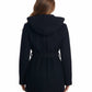 Coffeeshop - Hooded Boucle Coat With Waist Tie