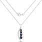 0.40 Carat Genuine Blue Sapphire and White Diamond 14K White Gold Pendant