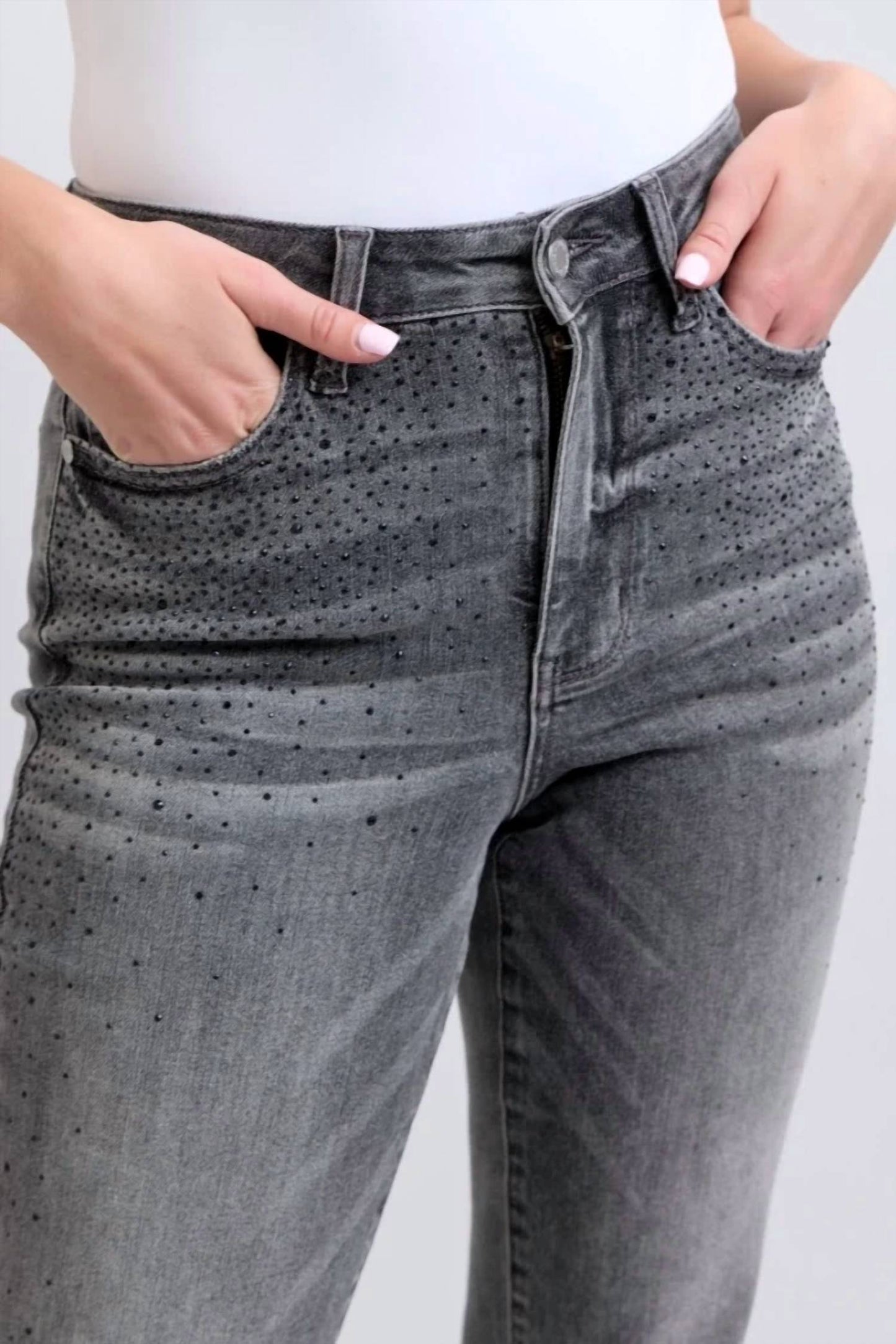 Judy Blue - High Waist Rhinestone Straight Jean