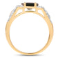 18K Yellow Gold Plated 2.79 Carat Genuine Chrome Diopside & White Topaz .925 Sterling Silver Ring