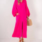 Emily Mccarthy - Women's Fiona Solid Front Slit Dress