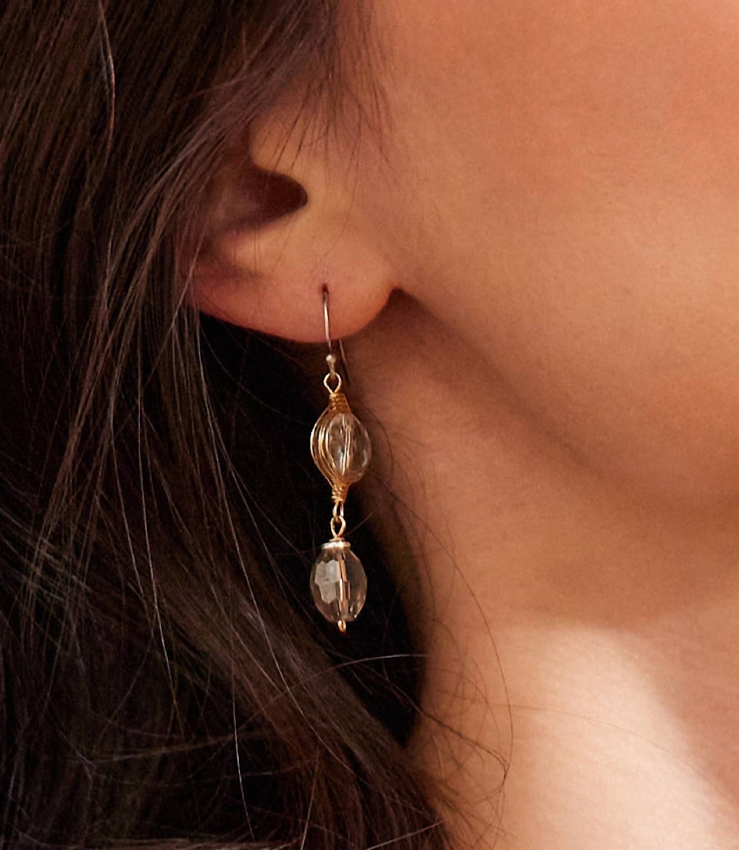 Anne Vaughan - Women's Smokey Quartz Dangle Earrings