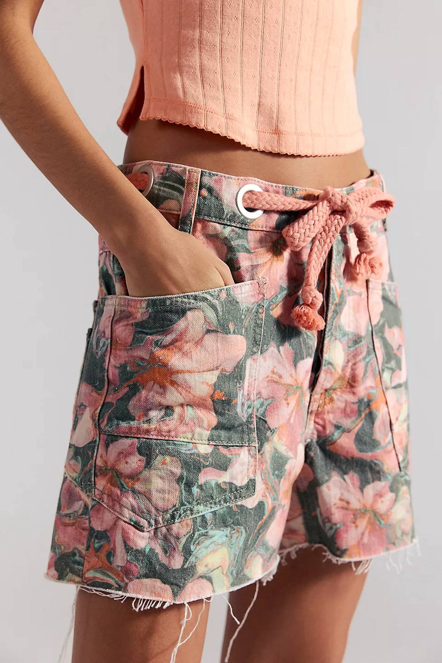 Free People - Moxie Printed Barrel Shorts
