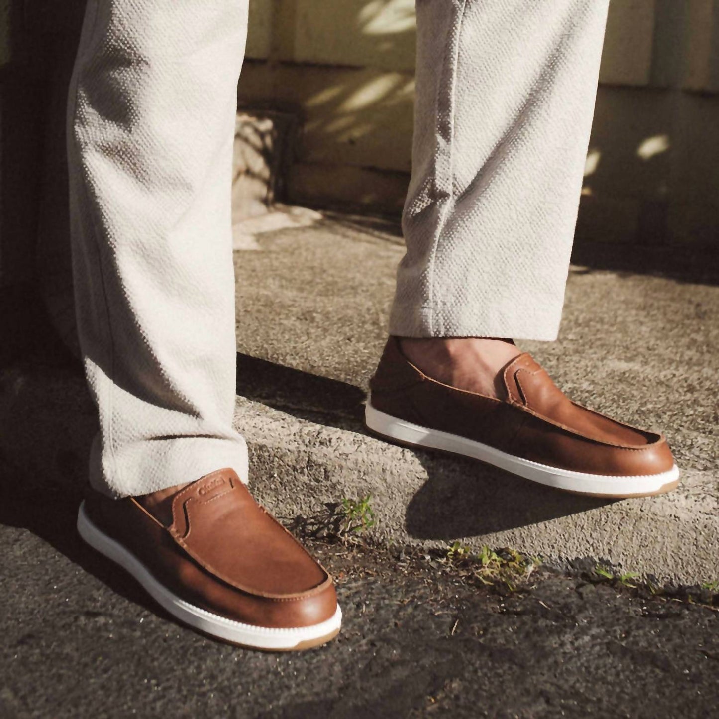 Olukai - Men's Kakaha Nia Leather Slip-on Shoes