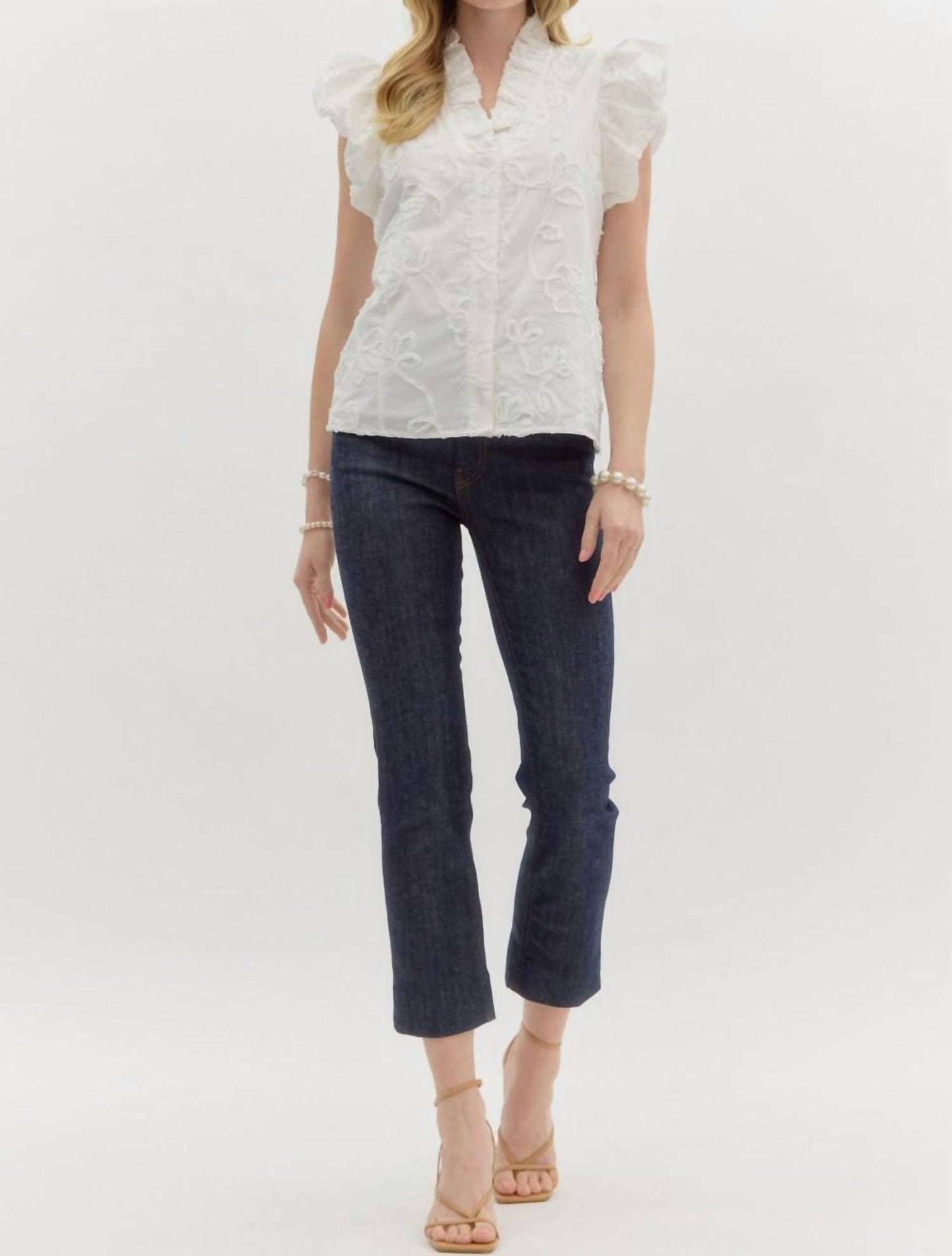 Entro - Floral Applique Blouse