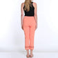 Multiples - Pull On Ankle Pant With Geometric Cutout Hem