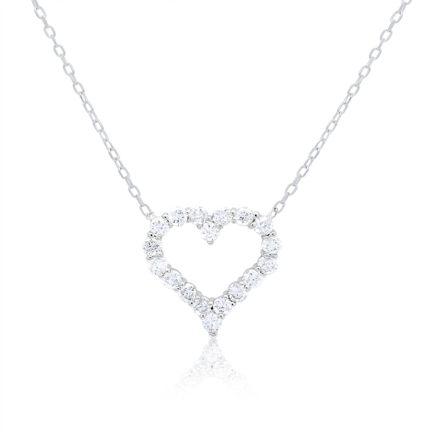 Diana M Jewels - 0.50 Cts Diamond Open-heart Pendant