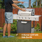 Propane Grill 4 Burner Barbecue Grill Stainless Steel Gas Grill with Side Burner