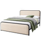 Modern Bed With Curved Upholstered Headboard and Footboard