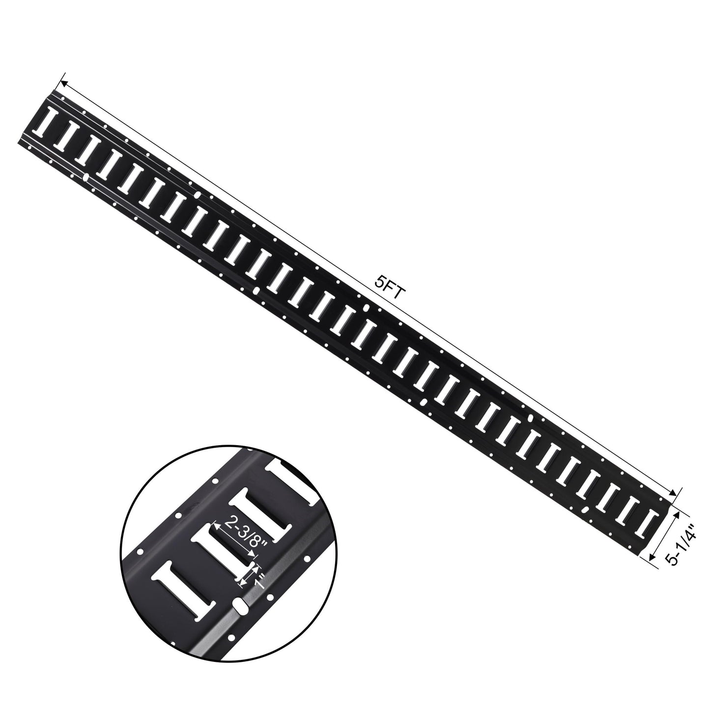 18 Pieces E Track Tie-Down Rail Kit For Trucks, Vans, And Garages With O-Ring Anchors And Ratchet Straps - Black