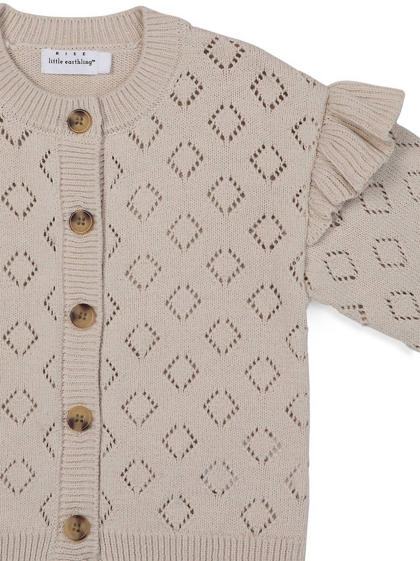 Rise Little Earthling - Kid's Pointelle Cardigan