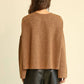 Gigio - Novelty Knit And Solid Knit Mixed Loose Top