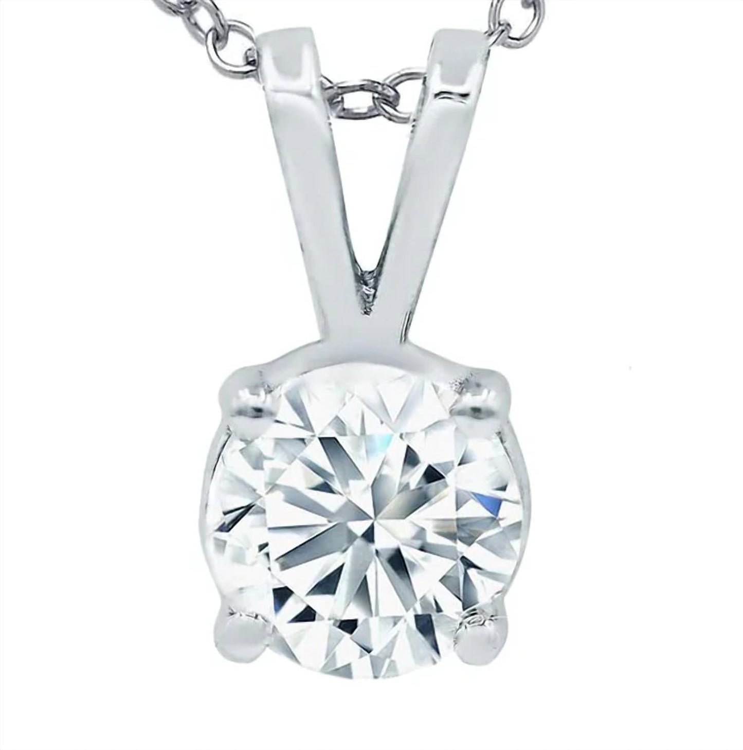 Diana M Jewels - 14kt 2.00 Cts Excellent Cut Lab Grown Diamond Solitaire Pendant Necklace