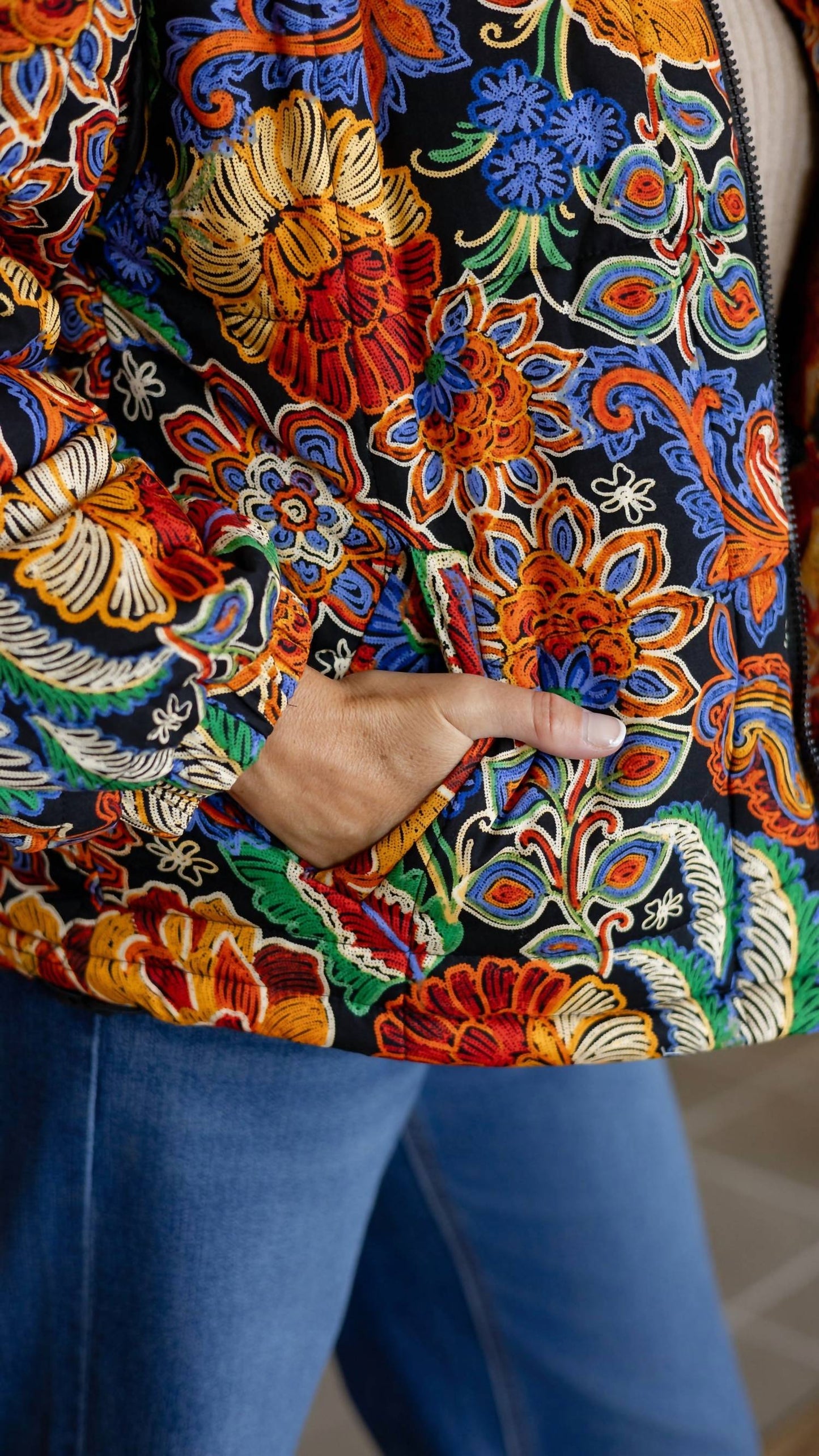 &Merci - Floral Puff Bomber Jacket