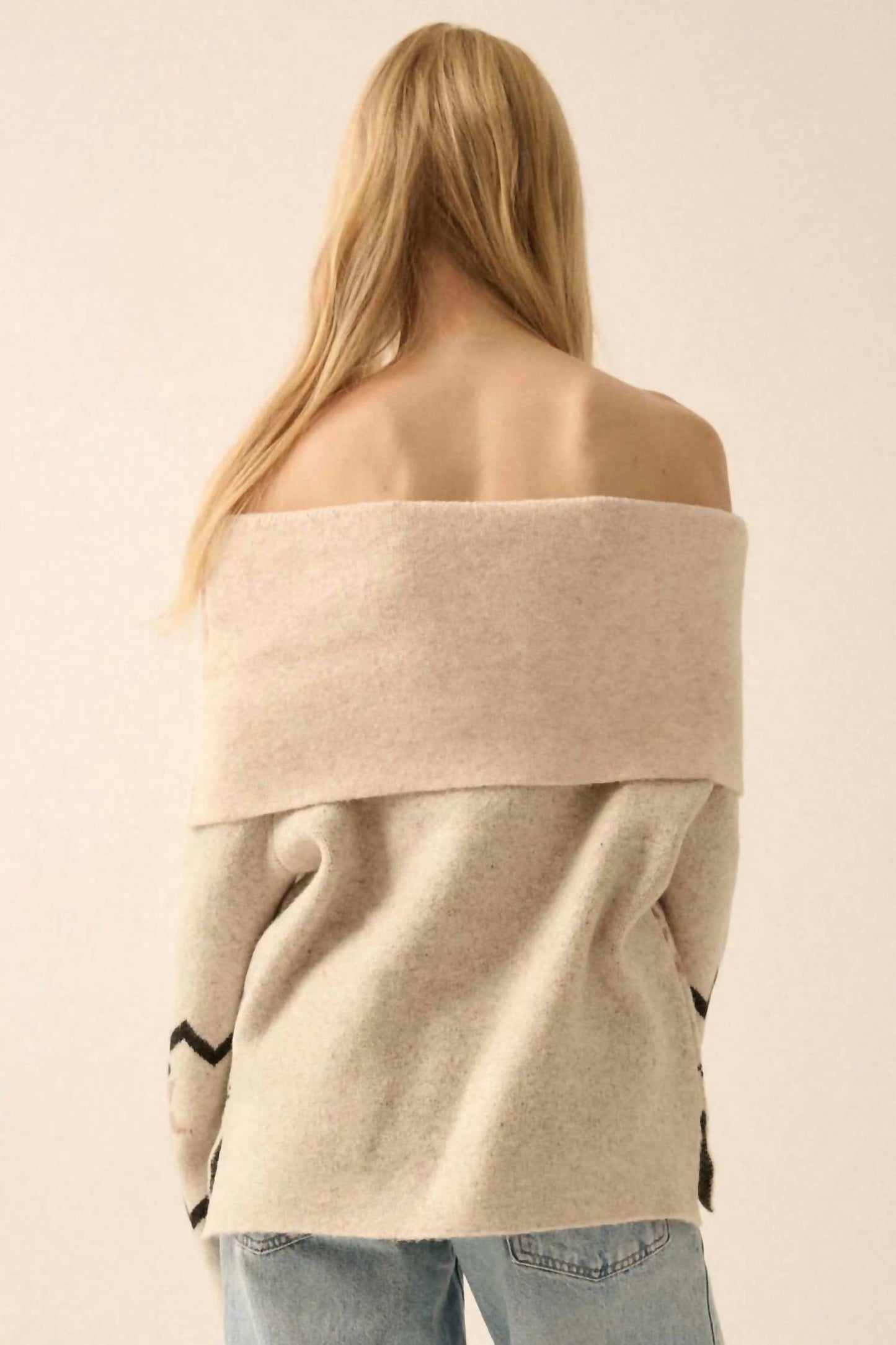 Promesa - Alpine Knit Off Shoulder Foldover Sweater