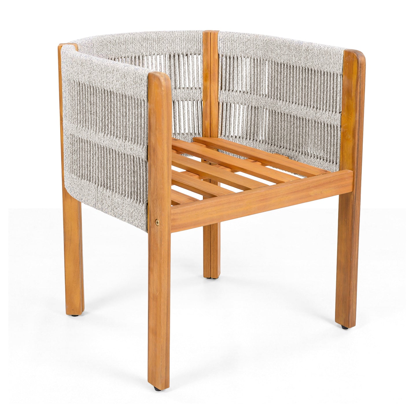 Acacia Wood Outdoor Dining Chairs 2-Pack with Beige Cushions