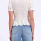 Daze - Chloe Smocked Puff Sleeve Blouse