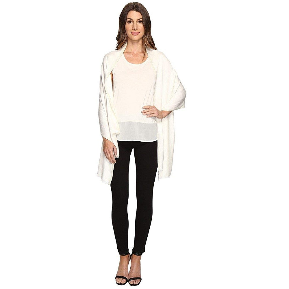 Calvin Klein Women's Lurex Edge Evening Pashmina Egshell