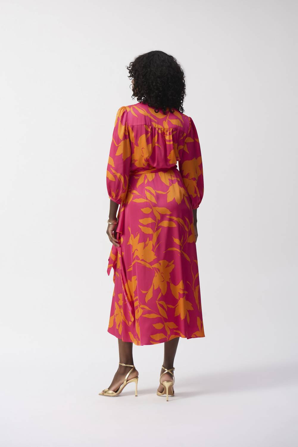 Joseph Ribkoff - Satin Floral Print Wrap Dress