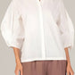 P.Cill - Poplin Balloon Sleeve Button Down Shirt