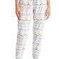PJ Salvage Silky Velour Pajama Pants in Off White, Size Medium