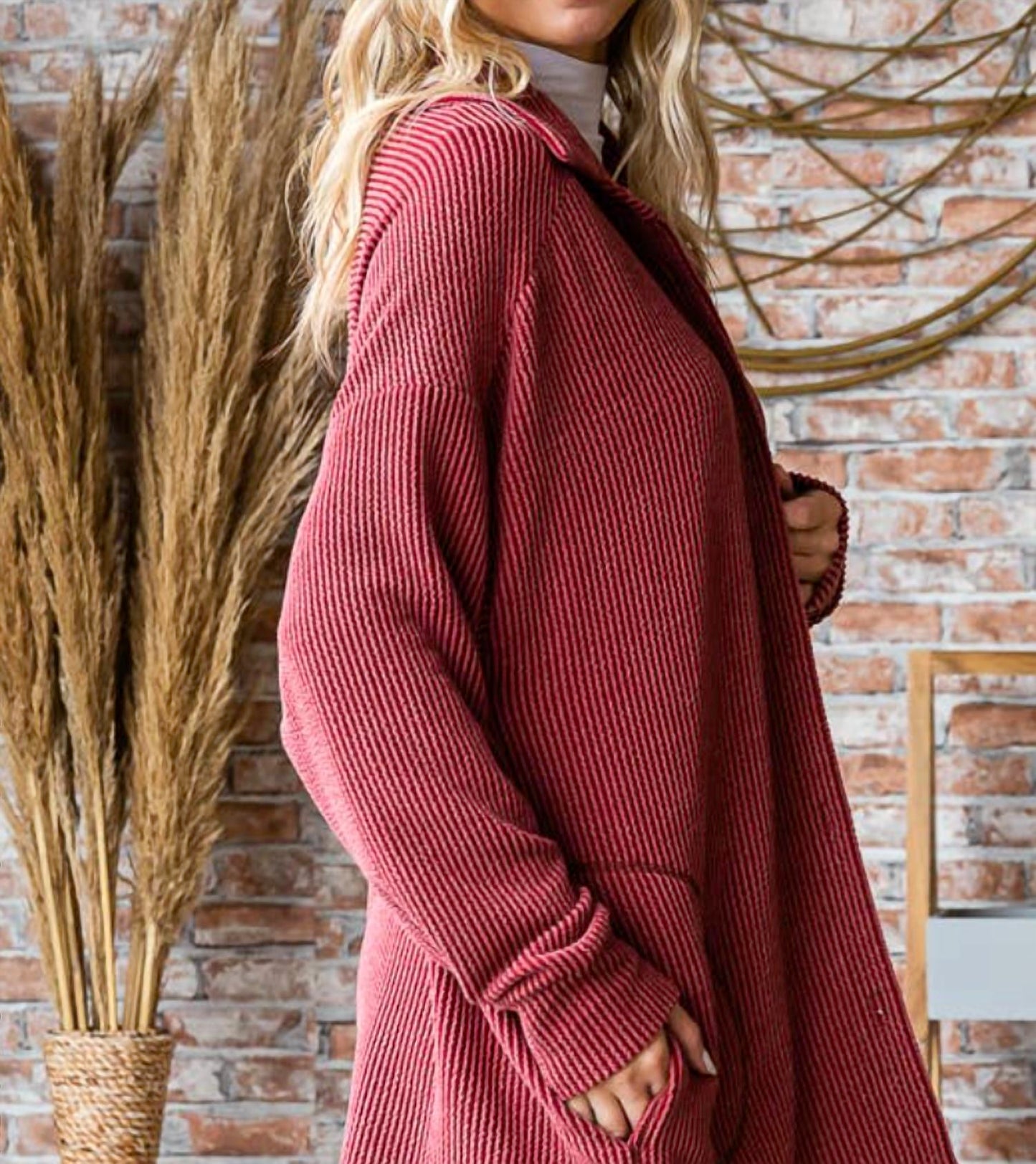 7Th Ray - Rib Button Down Side Pocket Shacket - Plus Size