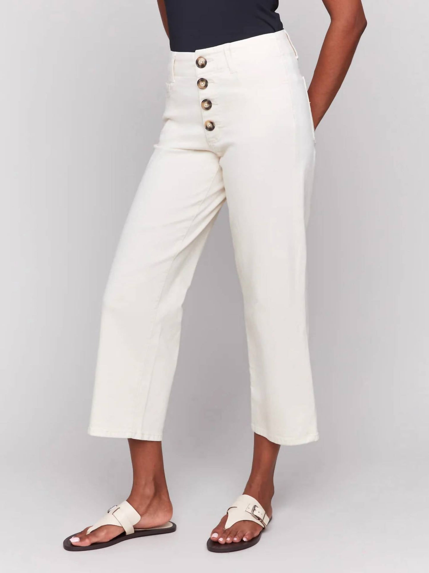Charlie B - Women's Button Fly Straight Crop Leg Pant