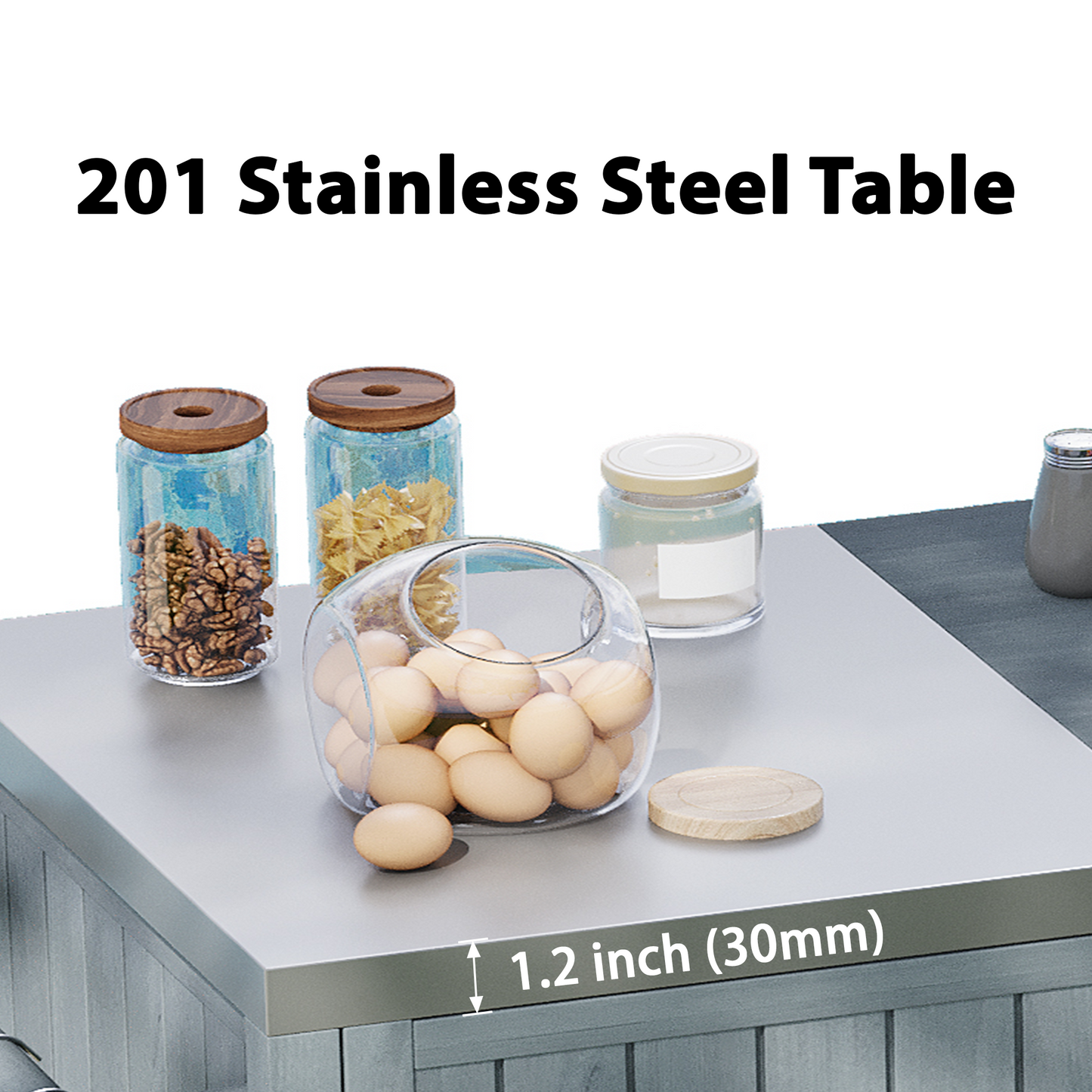 K&K 66.5" Outdoor Kitchen Island for Big Green Egg Grills