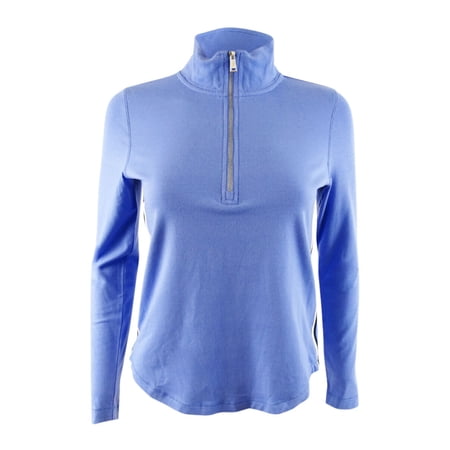 Lauren Ralph Lauren Women's Blue Long Sleeve Mock Neck Top - Size L
