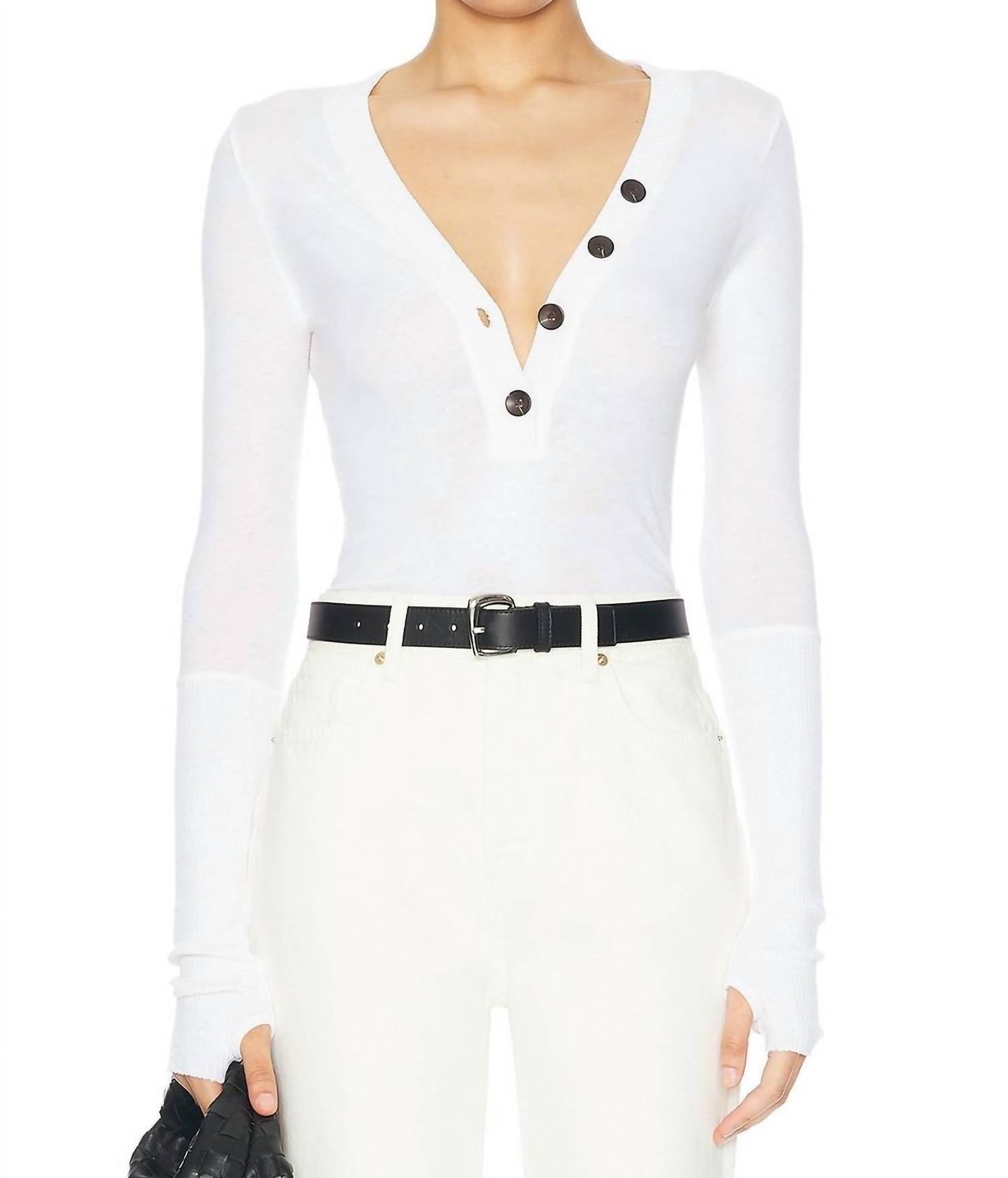 Enza Costa - Cashmere Long Sleeve Henley Top