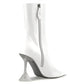 Amina Muaddi - Women's Giorgia Croc Leather Mid-calf Boots