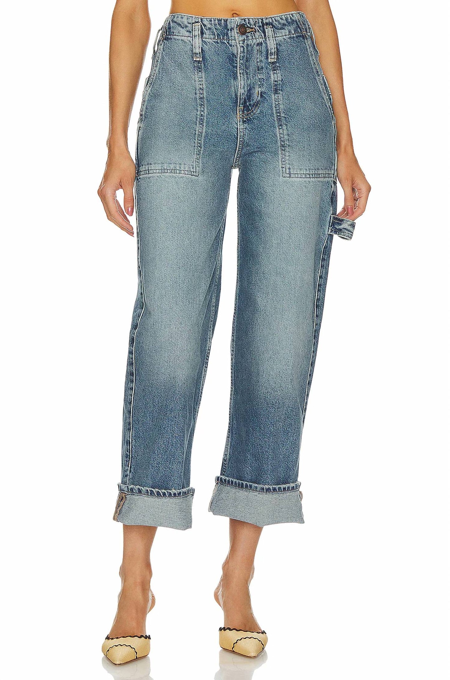 Free People - Major Leagues Mid Rise Cuffed Jeans