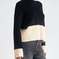 Elan - Amber Color Block Sweater Top