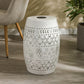 Solar Side Table with Built-in Solar Battery (White)