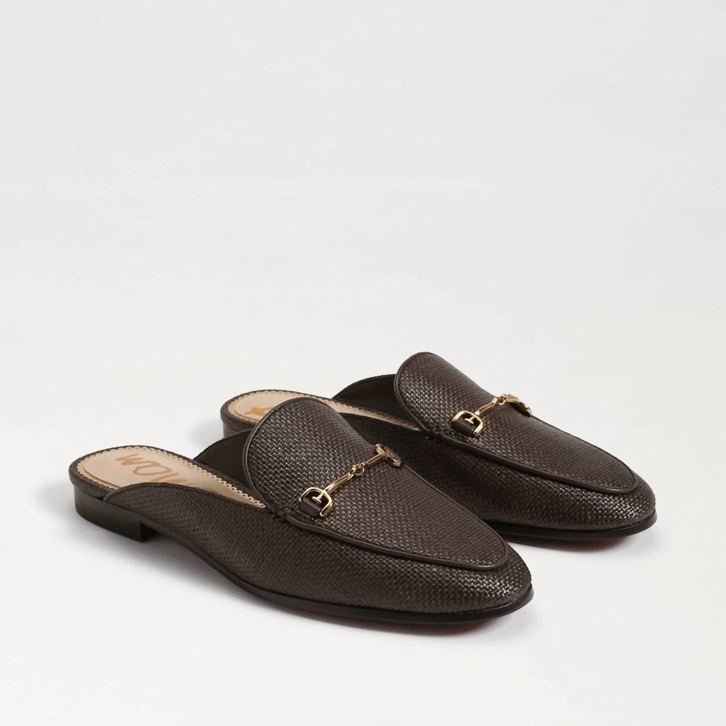 Sam Edelman - Women's Linnie Slip On Rounded Toe Chain Detailed Wide Mules