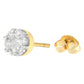 14K Yellow Gold 3/4 cttw Round Cut Diamond Stud Earring (I-J, SI2-I1)