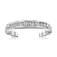 Sterling Silver Rhodium Finished Toe Ring with White Tone Cubic Zirconia Accents