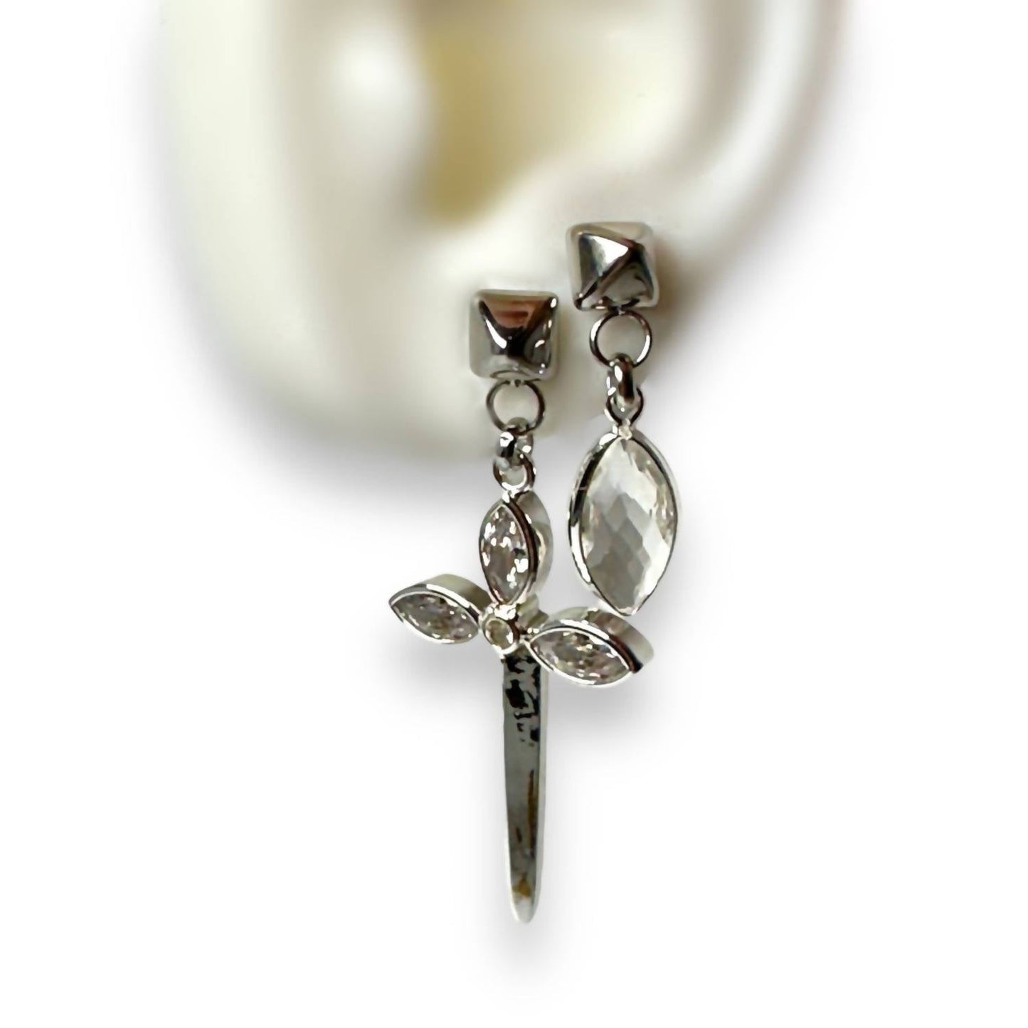 Jagged Halo Jewelry - Women's Karma Asymmetrical Dagger Earrings