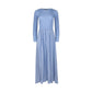 Mima Rosso - Knit Top Contrast Fabric Maxi Dress