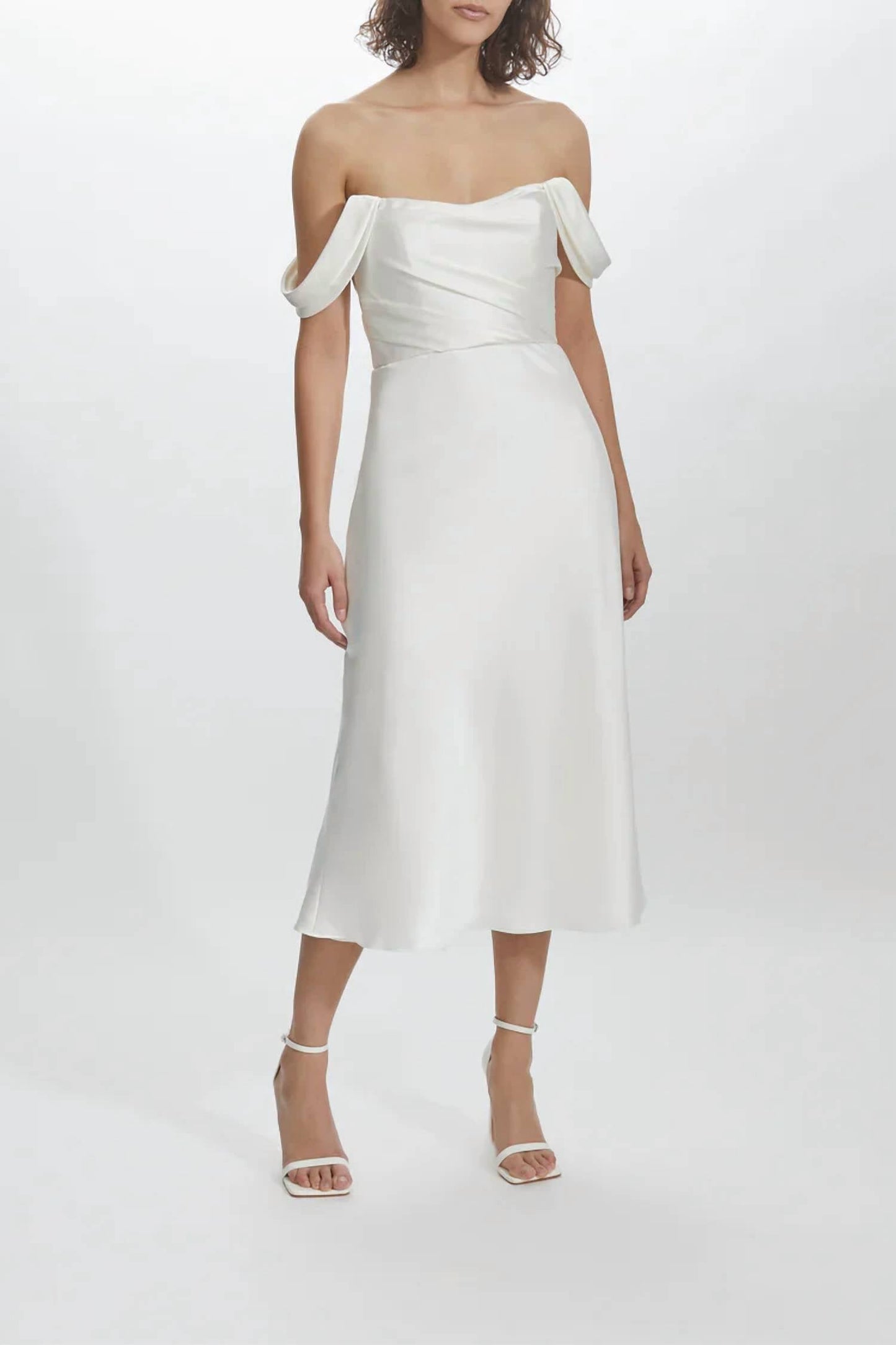 Amsale - Off The Shoulder Bias Cut Wedding Dress