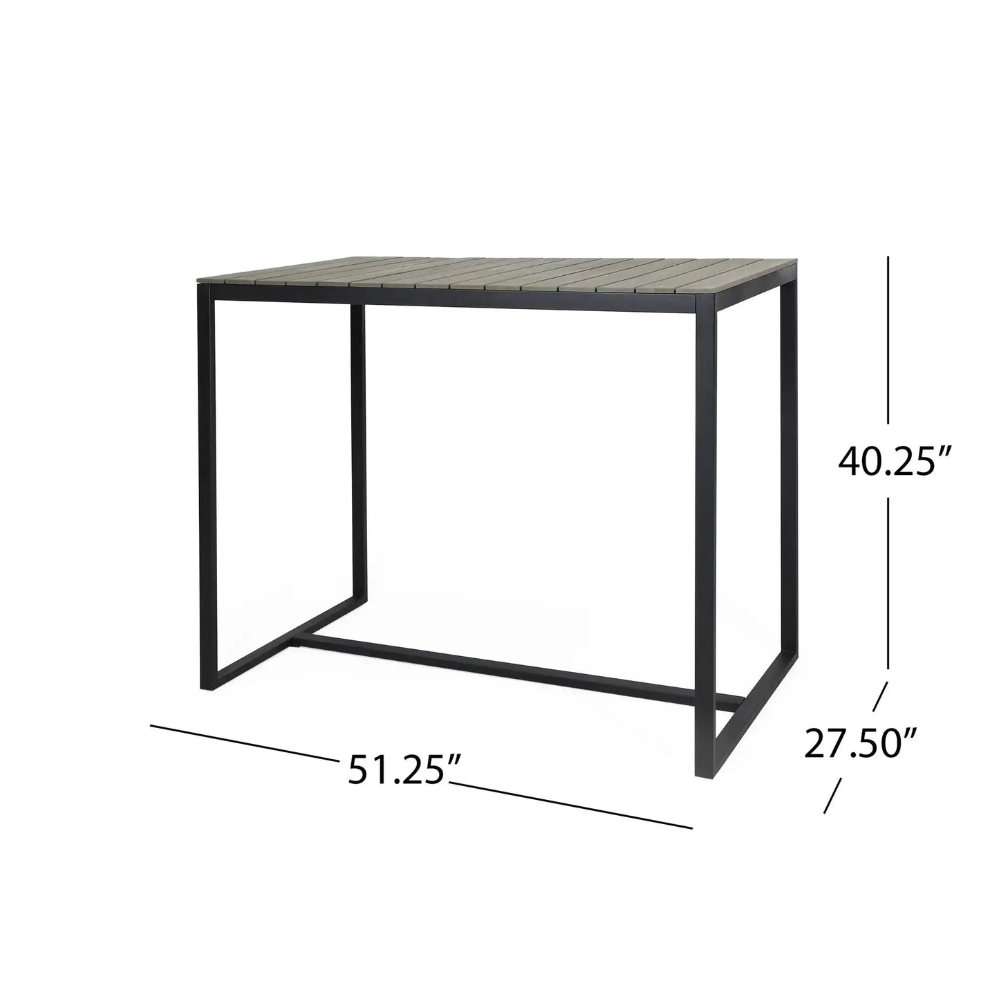 Ernesto Outdoor Industrial Acacia Wood Bar Table