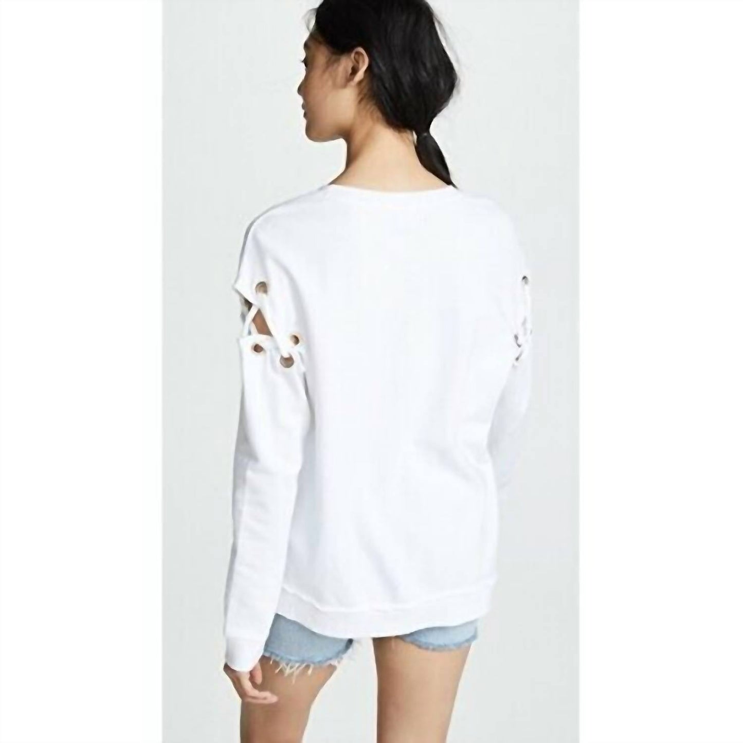 Joe'S Jeans - Alice Lace Up Sleeve Cotton Sweatshirt