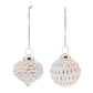 White Washed Glass Ornament (Set of 6)