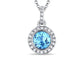 Diana M Jewels - 0.75 Cts Blue Topaz Diamond Pendant