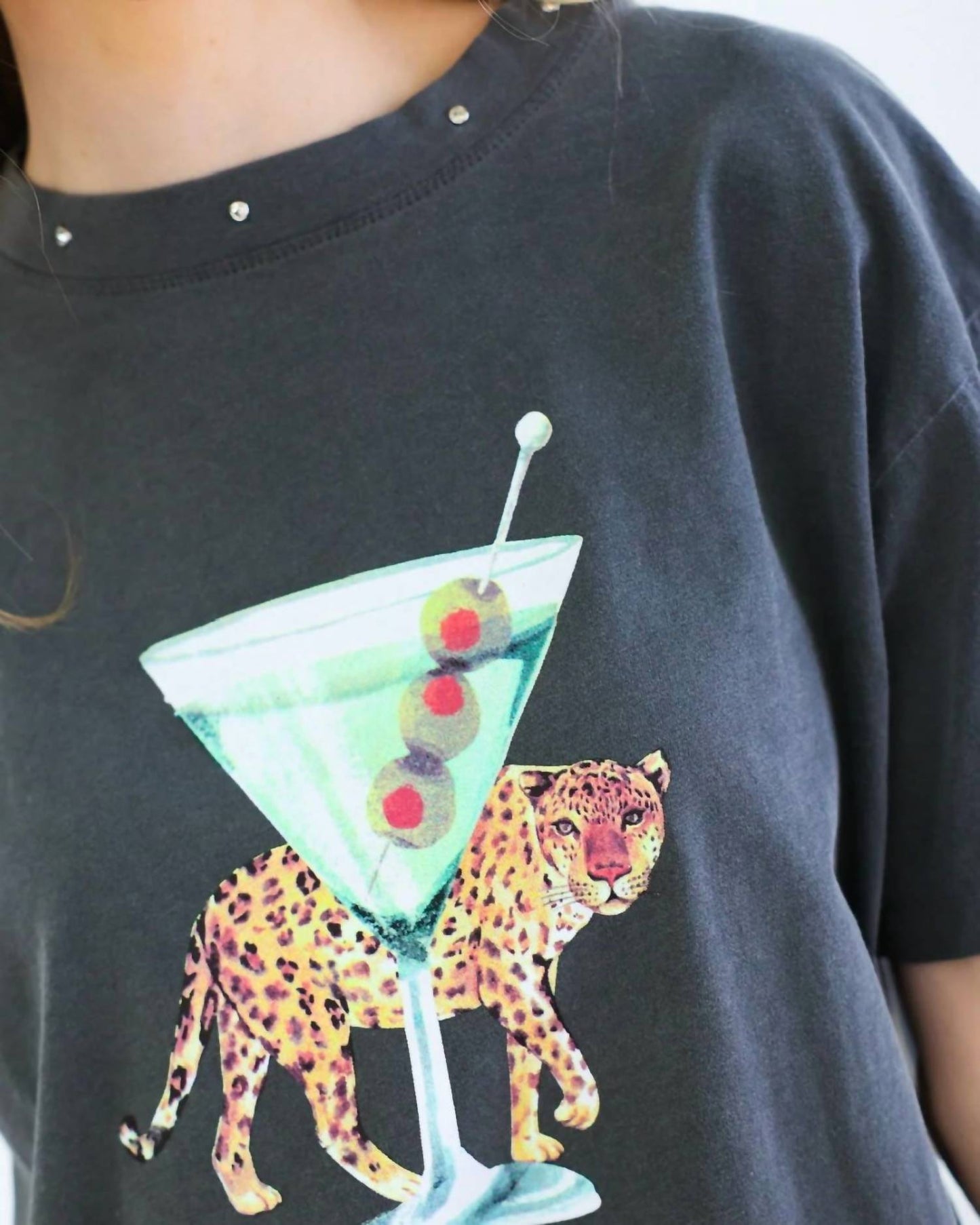All Us - Leopard Martini Big Boy Tee