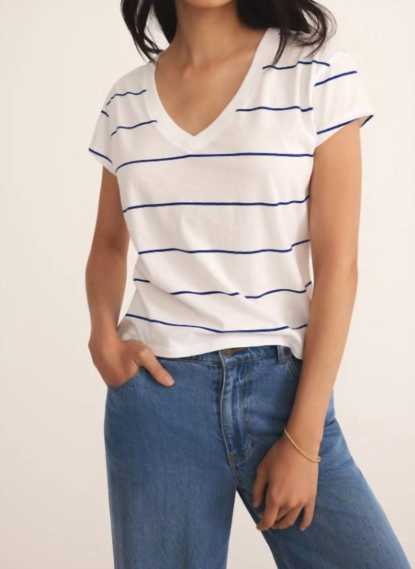Z Supply - Women's Striped Modern V Neck Top